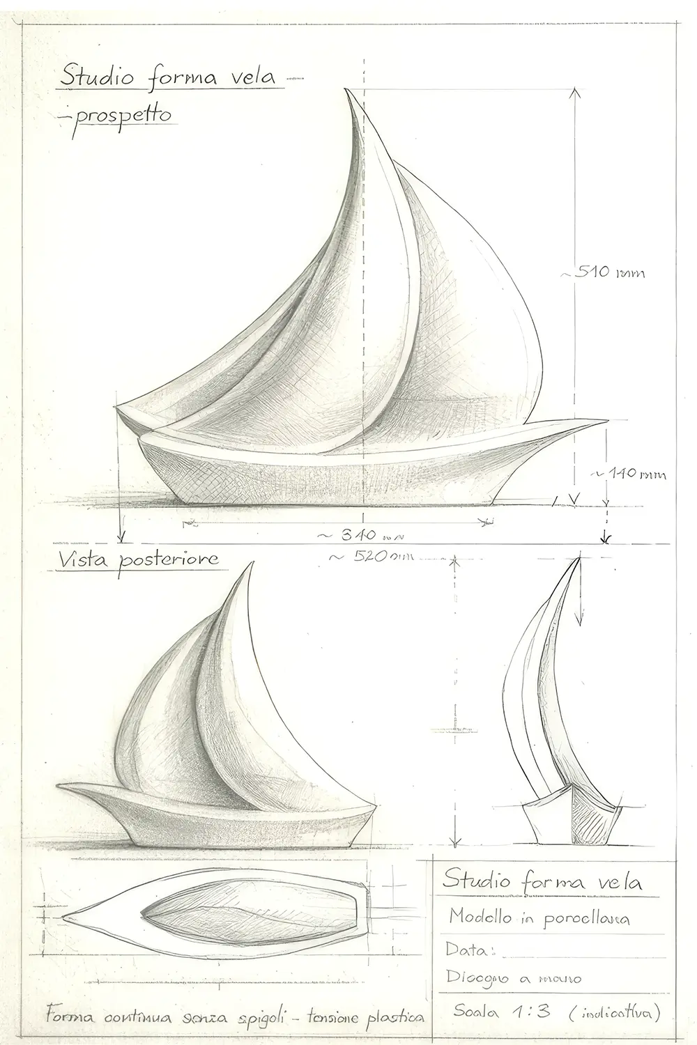 Restauro della vela in porcellana
